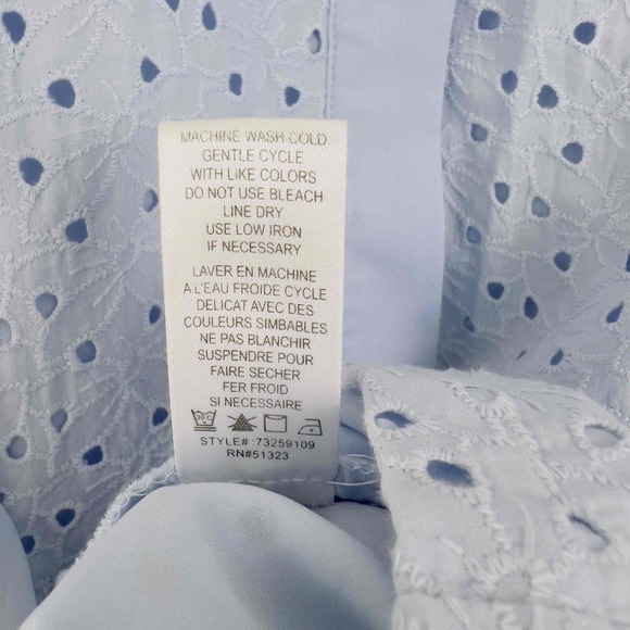 CeCe Cynthia Steffe Size 6 Shirt Dress Eyelet Sleeveless Collar Belted Pockets - Picture 14 of 14